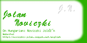 jolan noviczki business card